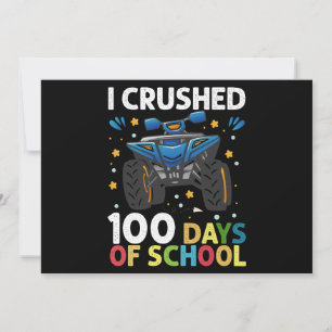 I Crushed 100 Days of School Monster Truck Boys Invitation