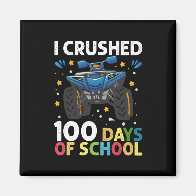I Crushed 100 Days of School Monster Truck Boys Magnet (Front)