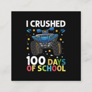 I Crushed 100 Days of School Monster Truck Boys Square Business Card