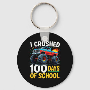 I Crushed 100 Days Of School Monster Truck Boys Te Key Ring
