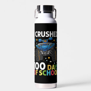 I Crushed 100 Days of School Monster Truck Boys Water Bottle