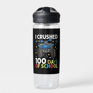 I Crushed 100 Days of School Monster Truck Boys Water Bottle