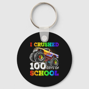 I Crushed 100 Days Of School Monster Truck For Boy Key Ring