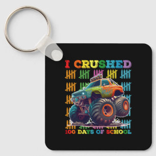 I Crushed 100 Days Of School Monster Truck Key Ring