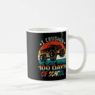 I Crushed 100 Days Of School Monster Truck Kids Bo Coffee Mug