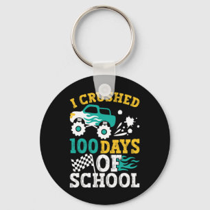 I Crushed 100 Days Of School Monster Truck Kids Bo Key Ring