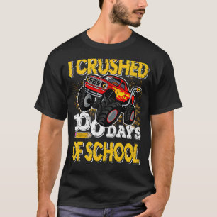 I Crushed 100 Days Of School Monster Truck Kids Bo T-Shirt