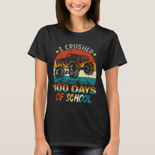 I Crushed 100 Days Of School Monster Truck Kids Bo T-Shirt