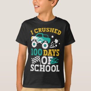 I Crushed 100 Days Of School Monster Truck Kids Bo T-Shirt