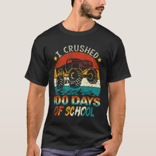 I Crushed 100 Days Of School Monster Truck Kids Bo T-Shirt