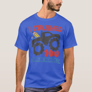 I Crushed 100 Days Of School Monster Truck Pencil T-Shirt