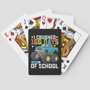 I Crushed 100 Days Of School Monster Truck Playing Cards