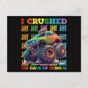 I Crushed 100 Days Of School Monster Truck Postcard