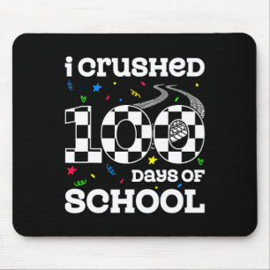 I Crushed 100 Days Of School Race Car Racing Boys Mouse Mat