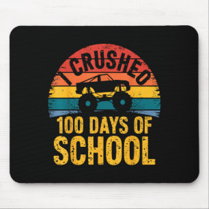 I Crushed 100 Days Of School Truck Lovers Kids Tea Mouse Mat