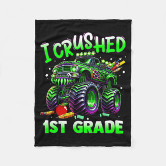 I Crushed 1st Grade Last Day Of School Boys Fleece Blanket