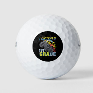 I Crushed 1st Grade Monster Truck Funny Graduation Golf Balls