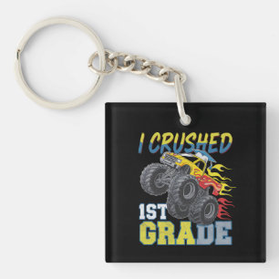 I Crushed 1st Grade Monster Truck Funny Graduation Key Ring