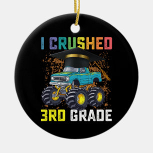 I Crushed 3rd Grade Monster Truck Graduation Ceramic Tree Decoration
