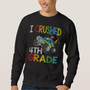 I Crushed 4th Grade Graduation Boys Monster Truck Sweatshirt