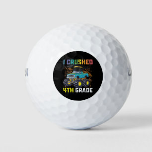 I Crushed 4th Grade Monster Truck Graduation Golf Balls