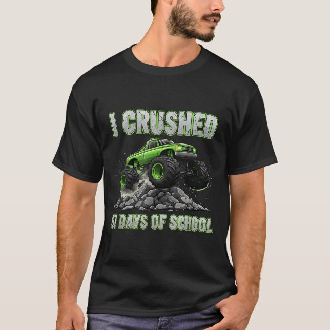 I Crushed 67 Days Of School 6 7 Meme Funny Six Sev T-Shirt (Front)