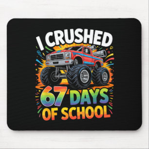I Crushed 67 Days Of School Funny Meme Gen Z Stude Mouse Mat