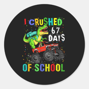 I Crushed 67 Days Of School Funny Six Seven Meme B Classic Round Sticker