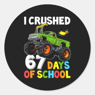 I Crushed 67 Days Of School Funny Six Seven Meme B Classic Round Sticker