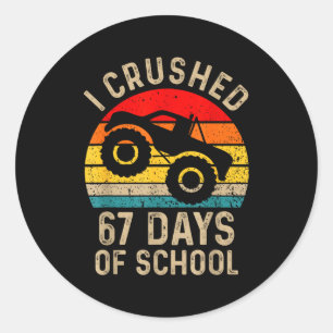 I Crushed 67 Days Of School Funny Six Seven Meme B Classic Round Sticker