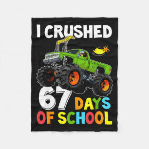 I Crushed 67 Days Of School Funny Six Seven Meme B Fleece Blanket