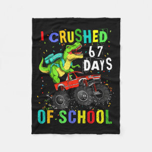 I Crushed 67 Days Of School Funny Six Seven Meme B Fleece Blanket