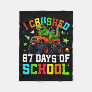 I Crushed 67 Days Of School Funny Six Seven Meme B Fleece Blanket