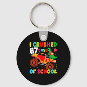 I Crushed 67th Day Of School Dinosaur 67 Days Of S Key Ring