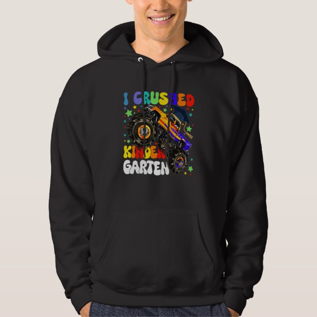 I Crushed Kindergarten Monster Truck Graduation Bo Hoodie (Front)
