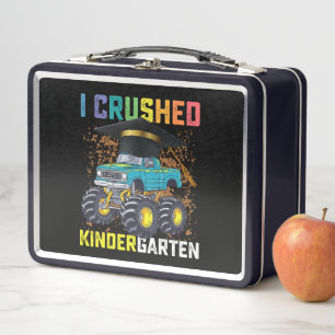 I Crushed Kindergarten Monster Truck Graduation Metal Lunch Box