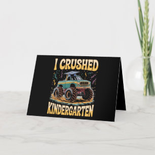 I Crushed Kindergarten Monster Truck Graduation Thank You Card