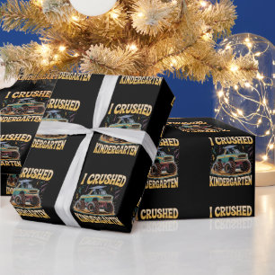 I Crushed Kindergarten Monster Truck Graduation Wrapping Paper
