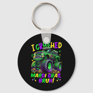 I Crushed Mardi Gras Bruh Monster Truck Mardi Gras Key Ring