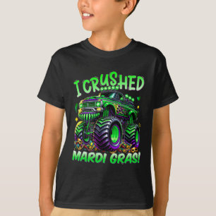 I Crushed Mardi Gras Monster Truck For Boys And Ki T-Shirt