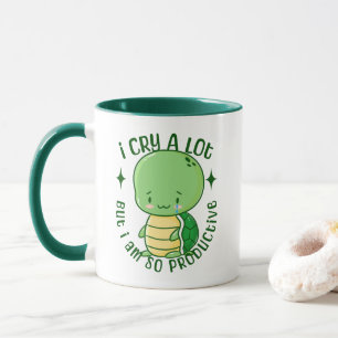 I Cry A Lot But I Am Productive Kawaii Turtle Mug