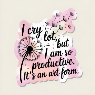i cry a lot but i'm so productive it's an art.pink notebook