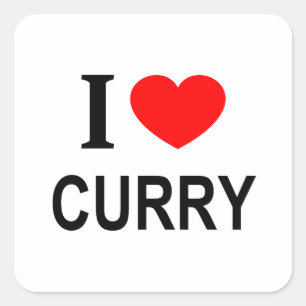 I ❤️ CURRY I LOVE CURRY I HEART CURRY SQUARE STICKER