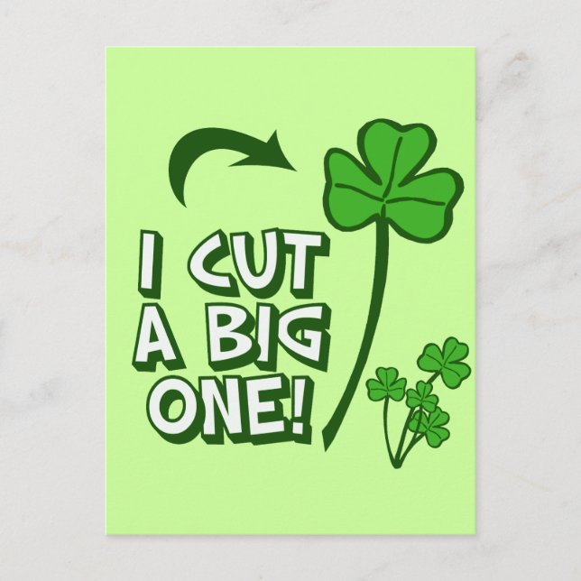 I Cut a Big Shamrock Postcard (Front)