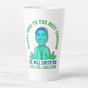 I cut, I fix, I save lives MERRY XMAS TO SURGEON Latte Mug
