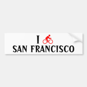 I CYCLE <Your City> Custom Bumpersticker (red) Bumper Sticker
