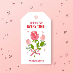 I’d Pick You Every Time Valentine Gift Tag