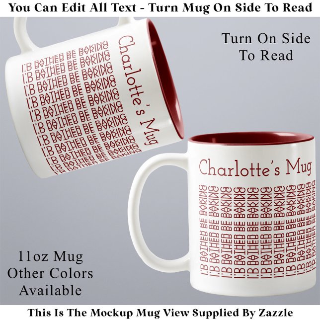 I’d Rather Be Baking & Name 154MW Hidden Message  Two-Tone Coffee Mug (Creator Uploaded)