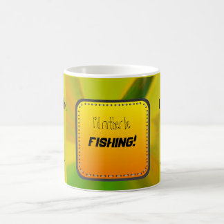 I’d rather be fishing! -  Bright Green and Yellow Coffee Mug