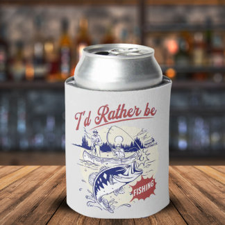 I’d Rather Be Fishing, Funny Fishing Saying Can Cooler
